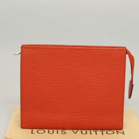 LOUIS VUITTON Epi Posh Toilet Pouch Orange Pimon - Picture 2 of 14